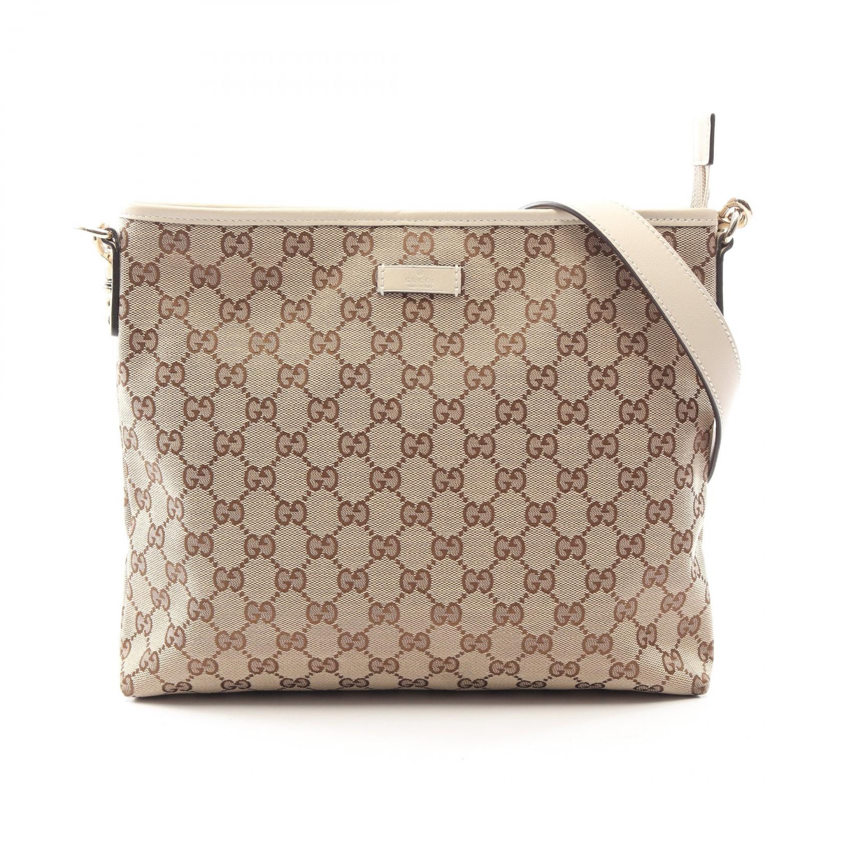 グッチ GUCCI GGキャンバス ショルダーバッグ バッグ キャンバス レザー レディース ベージュ系 / アイボリー系 388924 【中古】