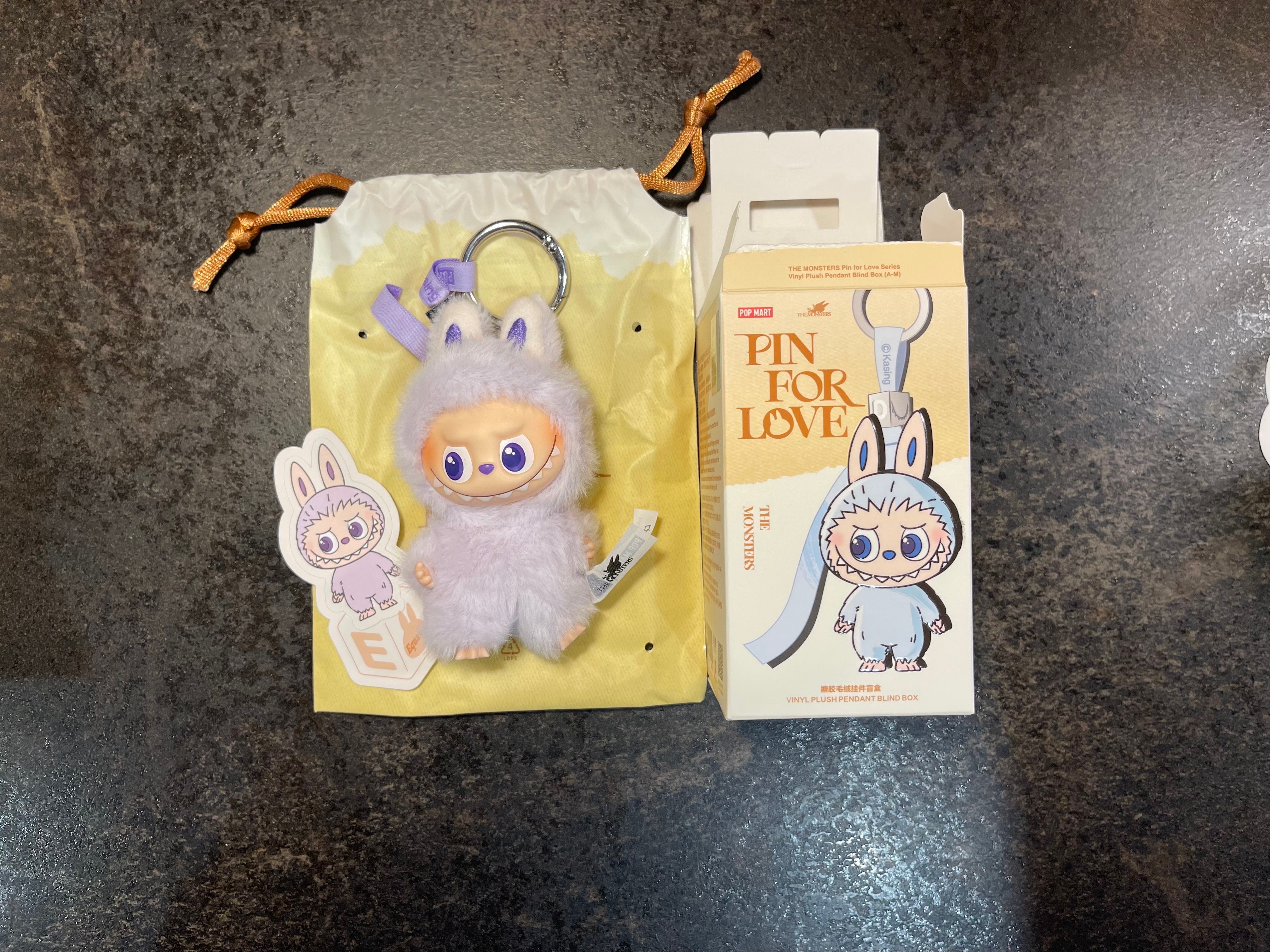 POP MART THE MONSTERS (LABUBU) Pin for Love Series-Vinyl Plush Pendant (A-M) E