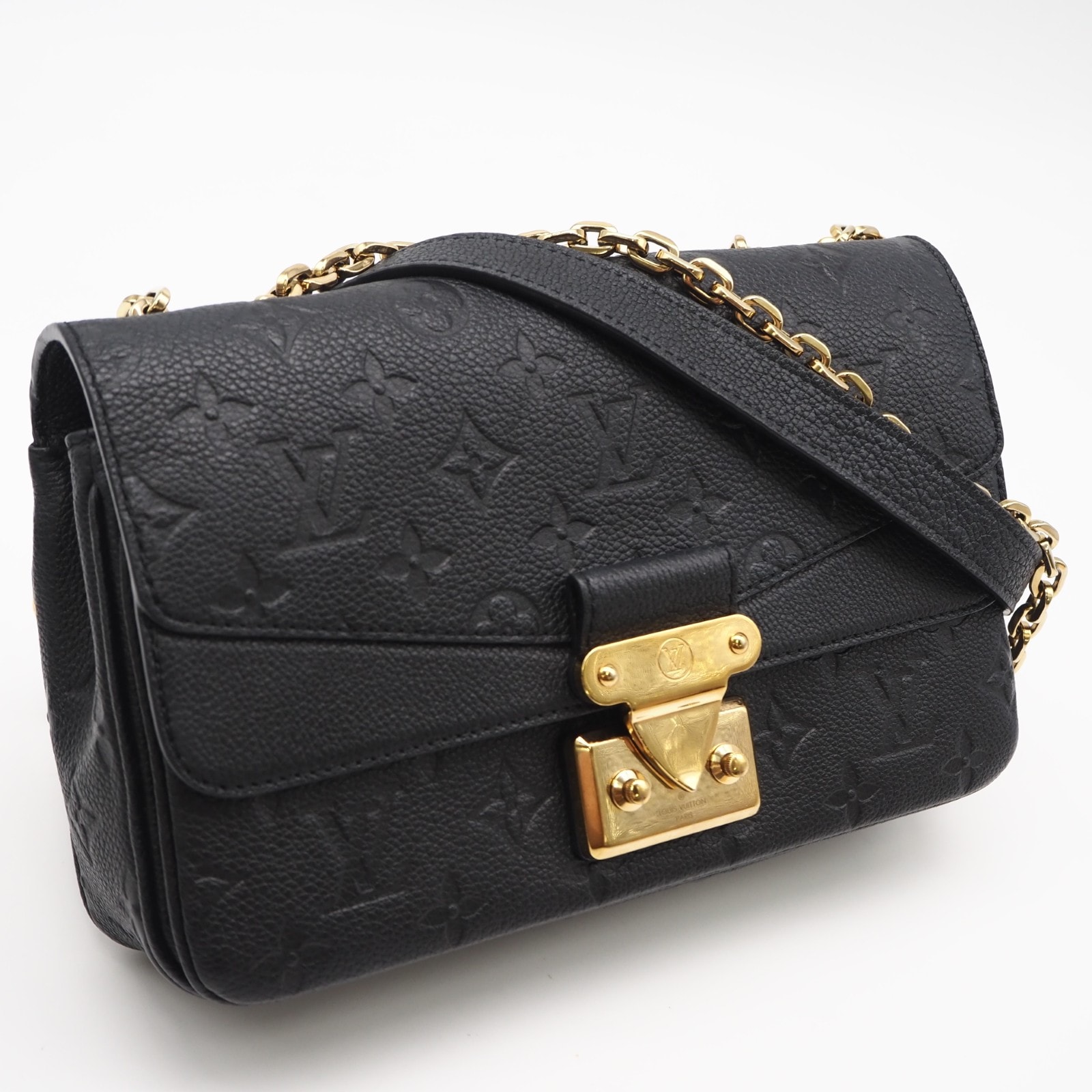 美品 LOUIS VUITTON ルイ・ヴィトン モノグラム アンプラント マルソー M46200 ショルダーバッグ ブラック カーフレザー レディース