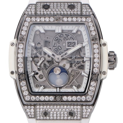 ウブロ 647.NE.2070.RW.1604 スピリット オブ ビッグ・バン ムーンフェイズ チタニウム パヴェダイヤモンド 自動巻き