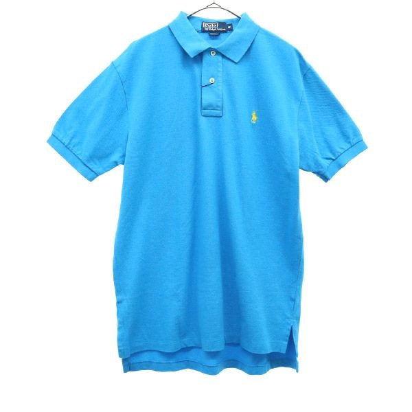 未使用 Polo by Ralph Lauren ポロバイラルフローレン 半袖 ポロシャツ M ブルー 鹿の子