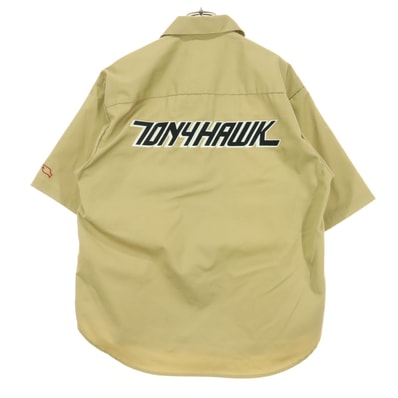 GU ジーユー Tony Hawk トニーホーク コラボ ワッペン 半袖 シャツ S ベージュ系