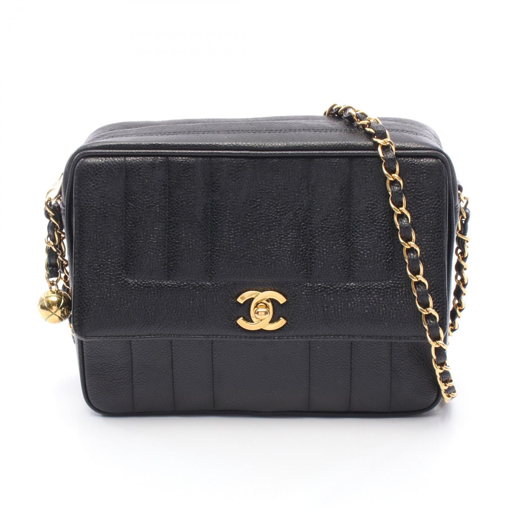 シャネル CHANEL マドモアゼル ココボール ショルダーバッグ バッグ カーフ(牛革) レディース ブラック系 【中古】