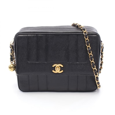 シャネル CHANEL マドモアゼル ココボール ショルダーバッグ バッグ カーフ(牛革) レディース ブラック系 【中古】