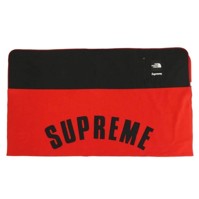 Supreme シュプリーム 19SS x The North Face ザノースフェイス Arc Logo Denali Fleece Blanket アーチロゴ デナリ フリース ブランケット レッド系 ブラック系【中古】