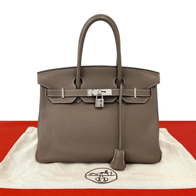 HERMES エルメス バーキン 30 トリヨンクレマンス ハンドバッグ エトゥープ ベージュ
35324