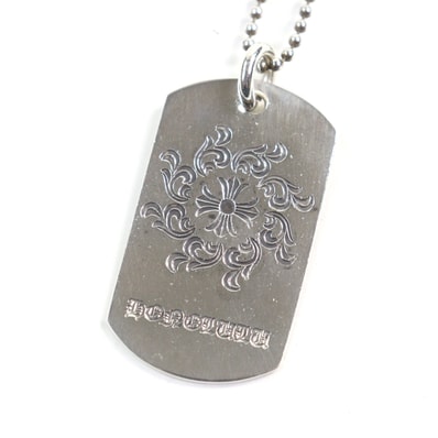 良品 クロムハーツ ネックレス ラージドッグタグ シルバー メンズ