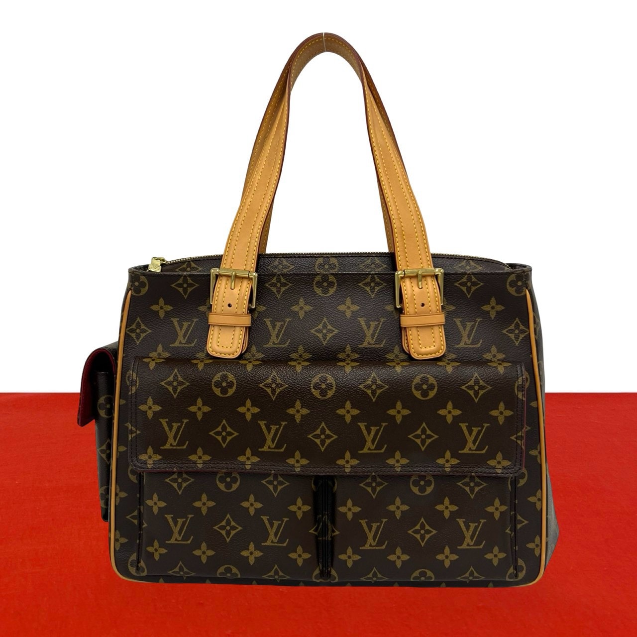 LOUIS VUITTON ルイヴィトン ミュルティプリ シテ モノグラム レザー PVC トートバッグ ブラウン
 06668