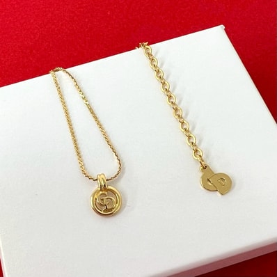 Christian Dior ディオール CD ロゴ モチーフ GP ネックレス ゴールド
77353