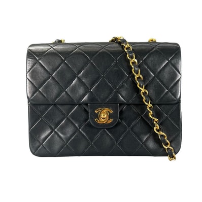 CHANEL シャネル ショルダーバッグ マトラッセ ゴールド金具 1番台 ココマーク ラムスキン ブラック 黒 ゴールド金具 レディース 美品【中古品】