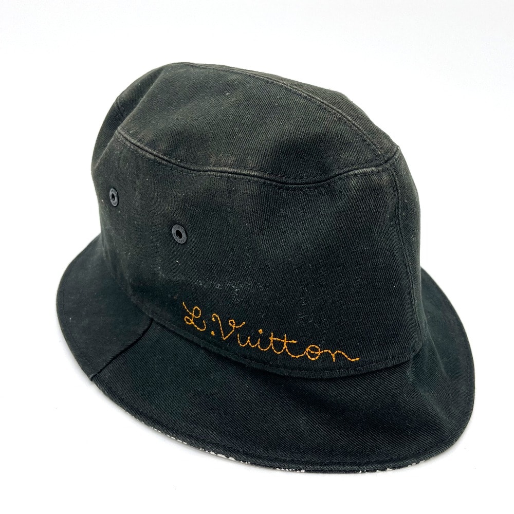 ルイヴィトン LOUIS VUITTON ボネ・ディストーテッド ダミエ MP2947 ハット 帽子 コットン ブラック