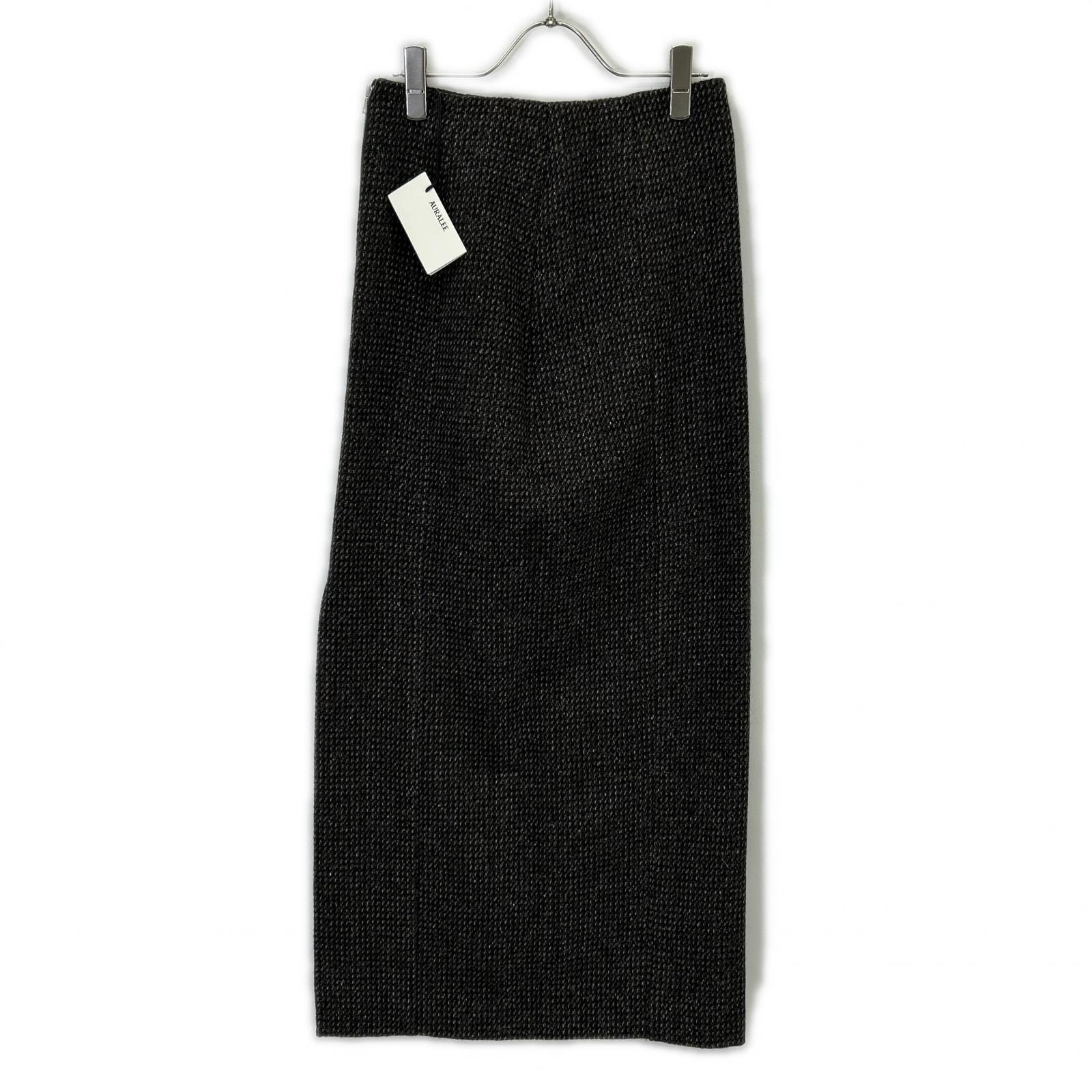 オーラリー 25年製 ALPACA WOOL SILK TWEED PENCIL SKIRT 1