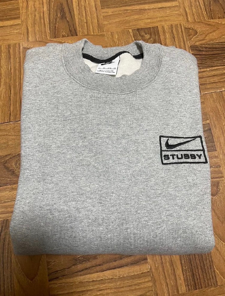 Stussy x Nike Fleece Crew (US Size) "Grey" DO9337-063