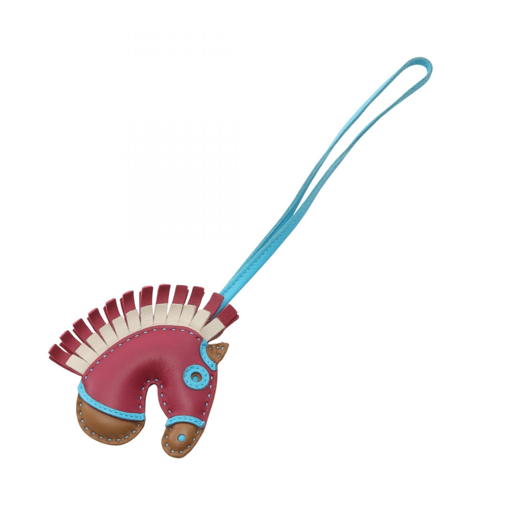 エルメス HERMES ジージーカマイユ チャーム アクセサリー レザー アニョーミロ アニョーミロ クラフト B刻印（2023年製造） レディース ボルドー系 / マルチカラー / ルビー クレ ブルーアズテック 【中古】