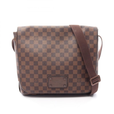 ルイ・ヴィトン LOUIS VUITTON ブルックリンMM ショルダーバッグ バッグ PVCコーティングキャンバス レザー ダミエ エベヌ メンズ レディース ブラウン系 N51211 【中古】