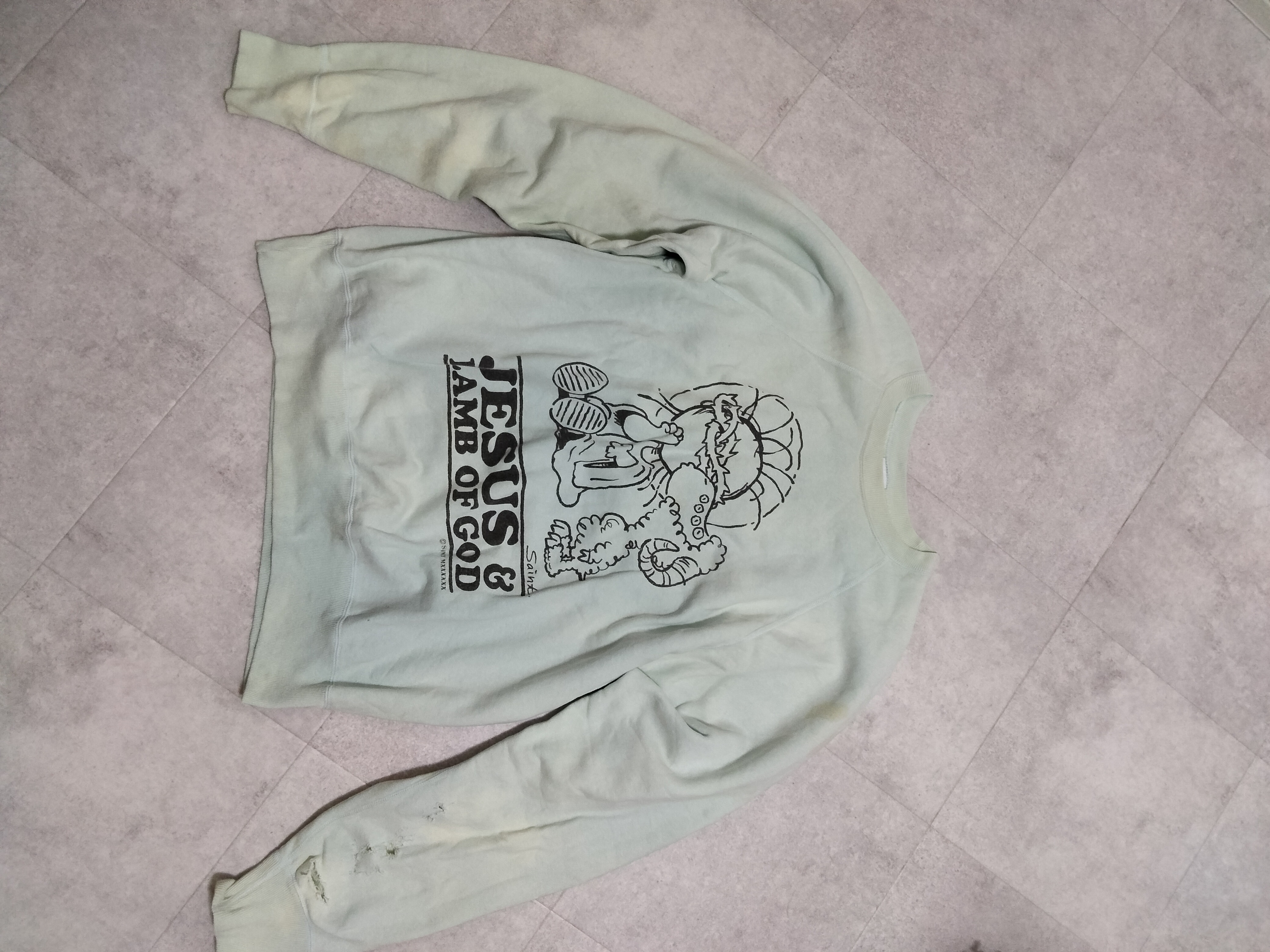 SAINT Mxxxxxx 23AW CRW N SWT Jesus "Blue"