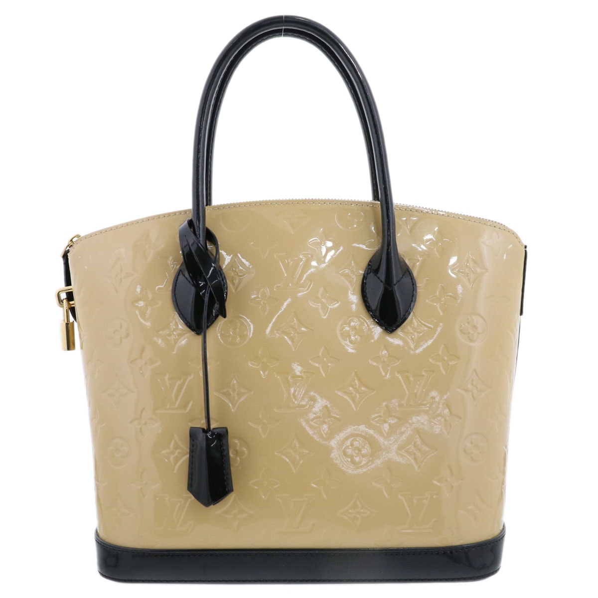 LOUIS VUITTON ルイ・ヴィトン ロックイット PM ハンドバッグ M90251 モノグラムヴェルニ ベージュ ブラック  レディース【中古】