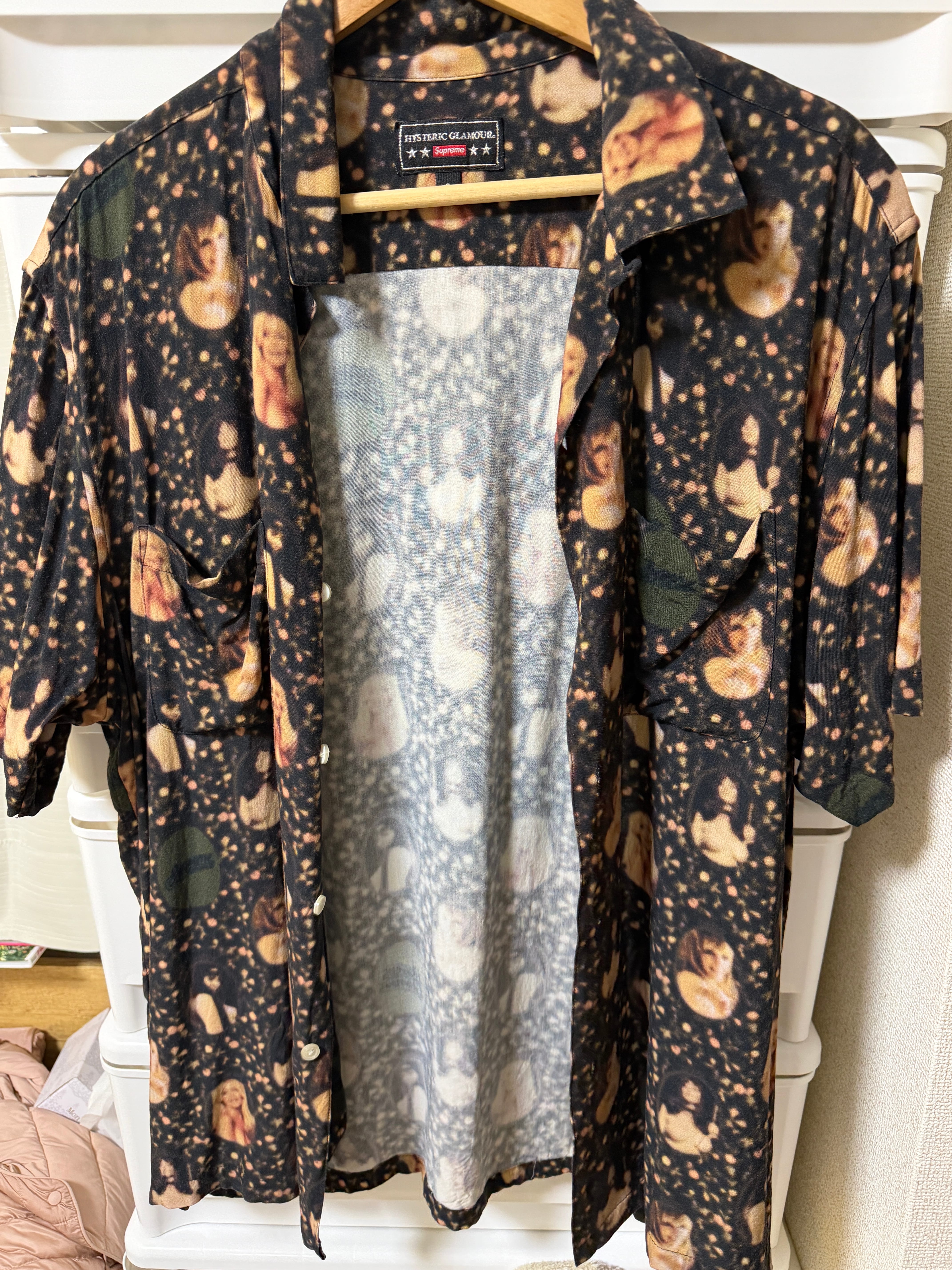 Supreme x HYSTERIC GLAMOUR Blurred Girls Rayon S/S Shirt "Black"