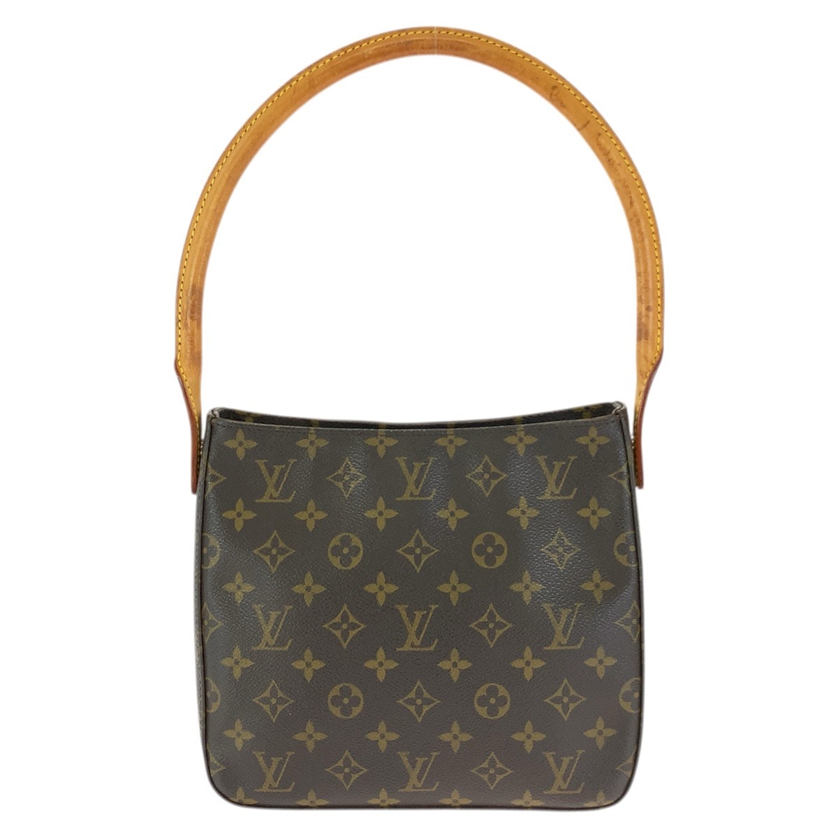 美品 LOUIS VUITTON ルイヴィトン モノグラム ルーピングMM ブラウン ゴールド金具 PVC レザー/ ショルダーバッグ 601540 【中古】
