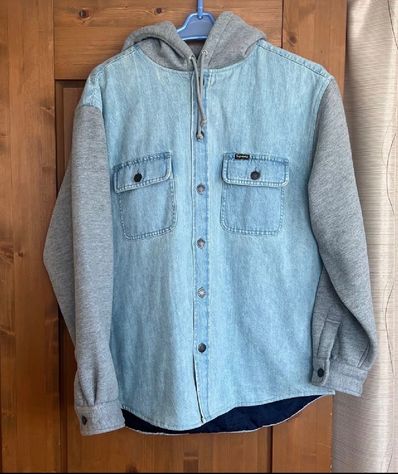 Supreme Fleece Hooded Denim Shirt "Blue"