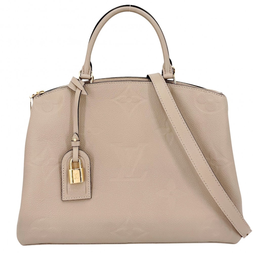 LOUIS VUITTON ルイヴィトン 2WAY グラン パレMM ハンドバッグ ショルダーバッグ 肩掛け 斜め掛け ベージュ M45833 モノグラムアンプラント トゥルトレールクレーム ゴールド金具 レディース【中古品】
