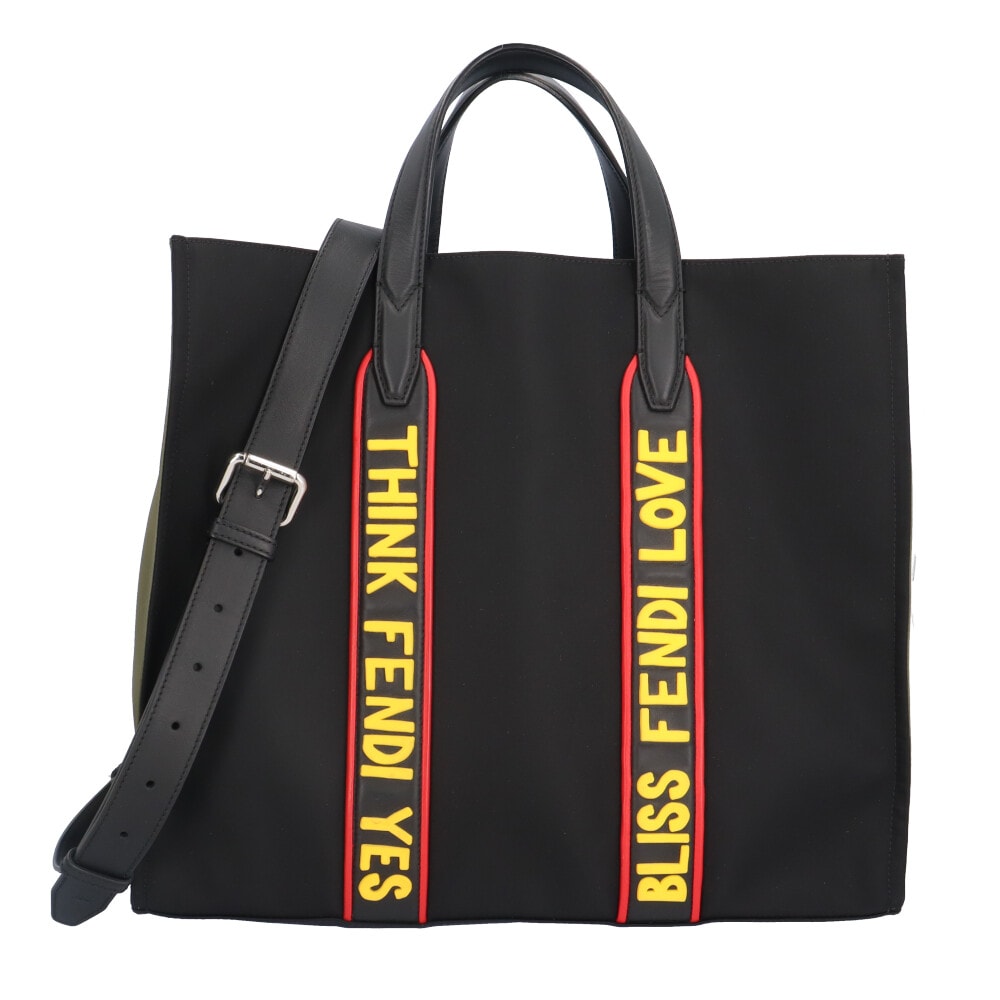 フェンディ ショルダーバッグ ナイロンキャンパス 7VA390-A010-179-3355 ブラック ユニセックス FENDI  中古