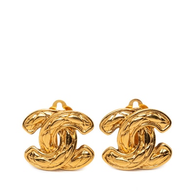 シャネル マトラッセ ココマーク イヤリング ゴールド メッキ レディース CHANEL 【中古】