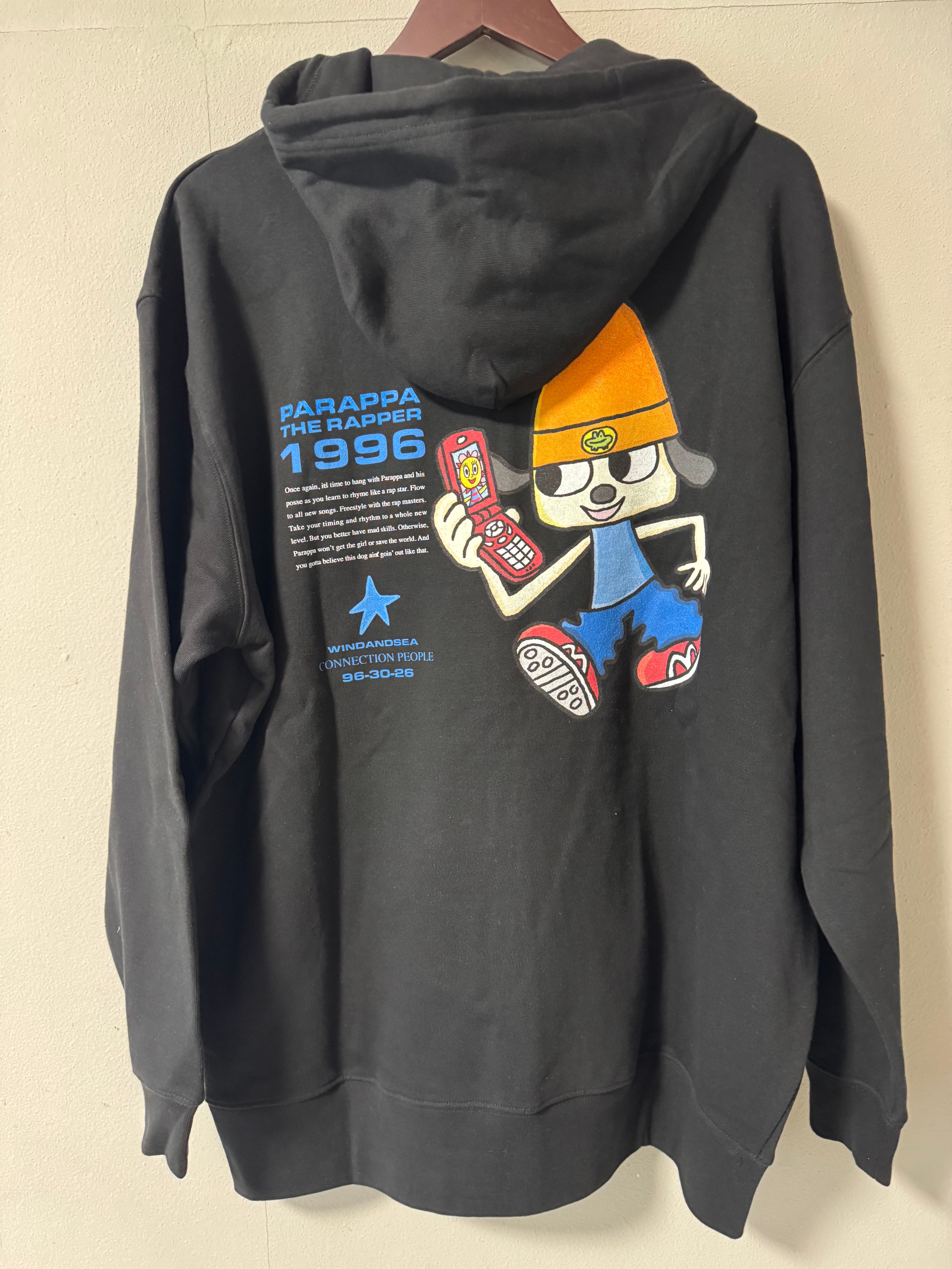 ウィンダンシー x パラッパラッパー ジップアップスウェットフーディー "ブラック"