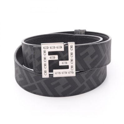 フェンディ FENDI FFスクエア ベルト 衣料品 レザー メンズ ブラック系 / グレー系 7C0535AFF1F0GXN90 【中古】