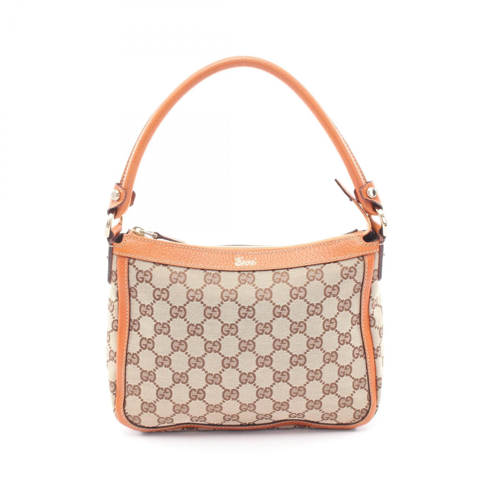 グッチ GUCCI GGキャンバス ハンドバッグ バッグ キャンバス レザー レディース ブラウン系 / ベージュ系 146244 【中古】