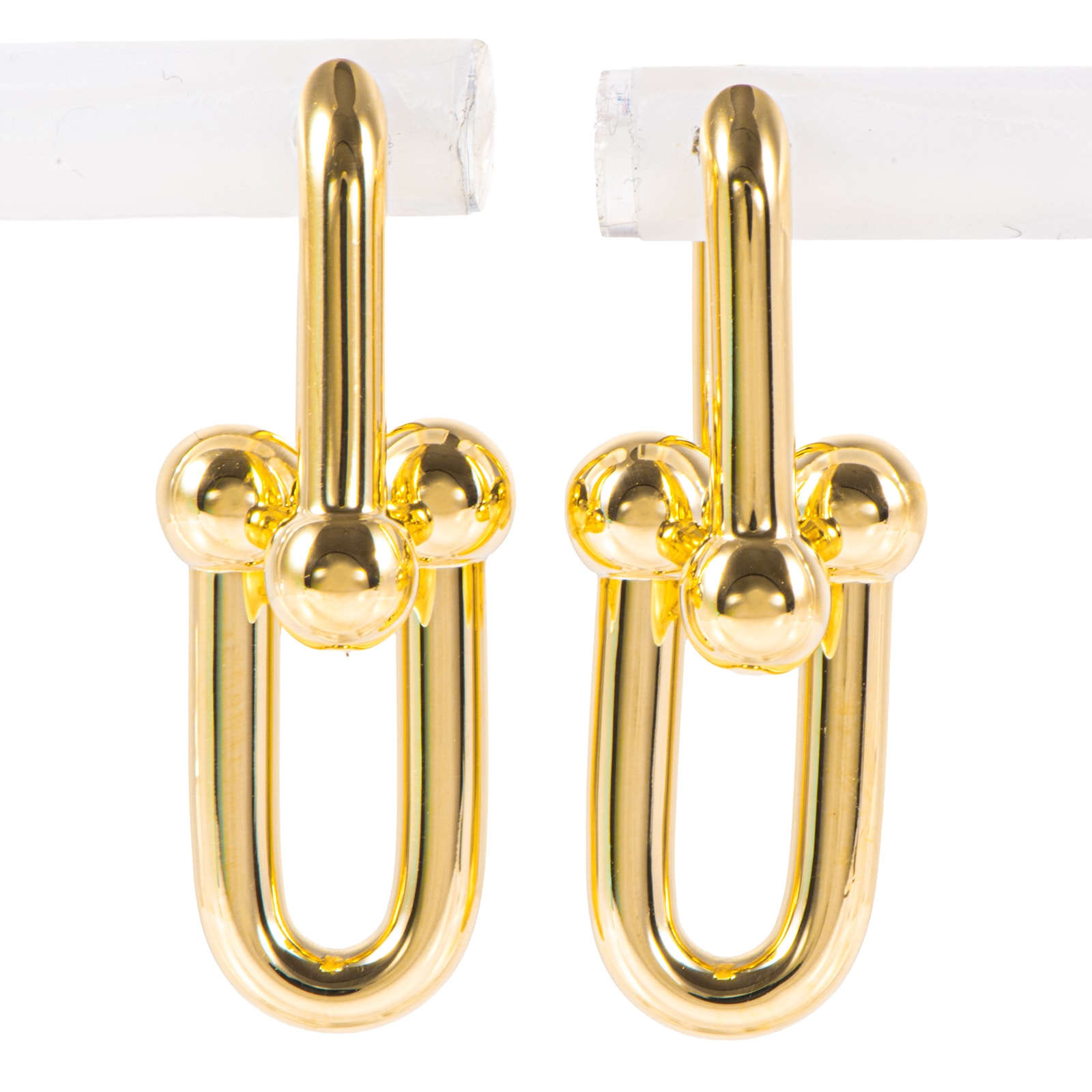 TIFFANY&Co. ティファニー ハードウェア ミディアム リンク ピアス K18YG ゴールド【中古】