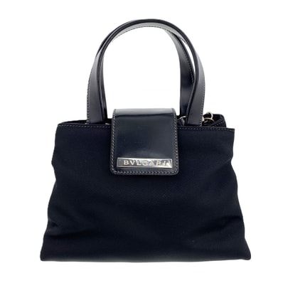 BVLGARI ブルガリ ナイロン ミニ バッグ ショルダーバッグ ナイロン レザー ブラック レディース【中古】