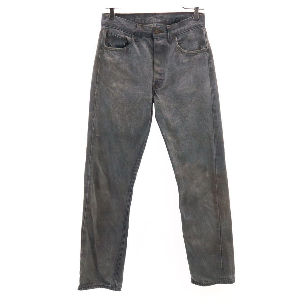 Levi's リーバイス 90s 501 USA製 後染め ブラック オールド ストレートデニムパンツ W29 チャコールグレー ジーンズ