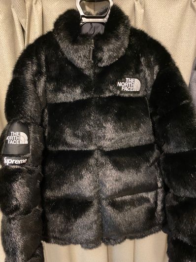 Supreme x The North Face Faux Fur Nuptse Jacket "Black"