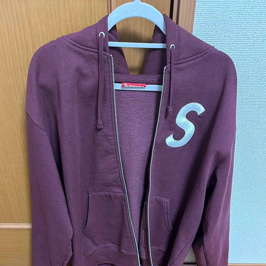 Supreme S Logo Zip Up Hooded Sweatshirt "Maroon"
