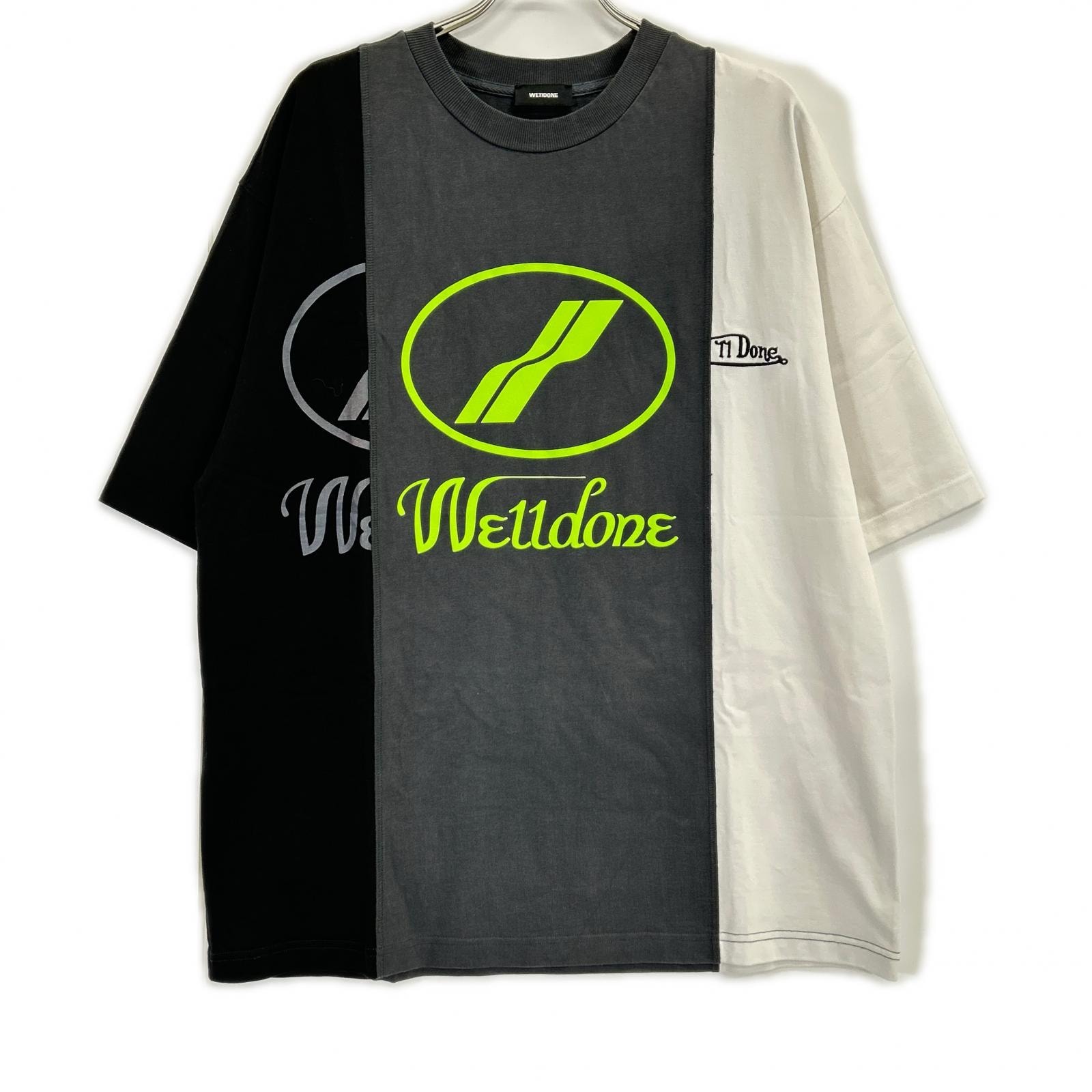 ウェルダン WD-TP7-20-100 ブラック×ホワイト オーバーサイズ Tシャツ