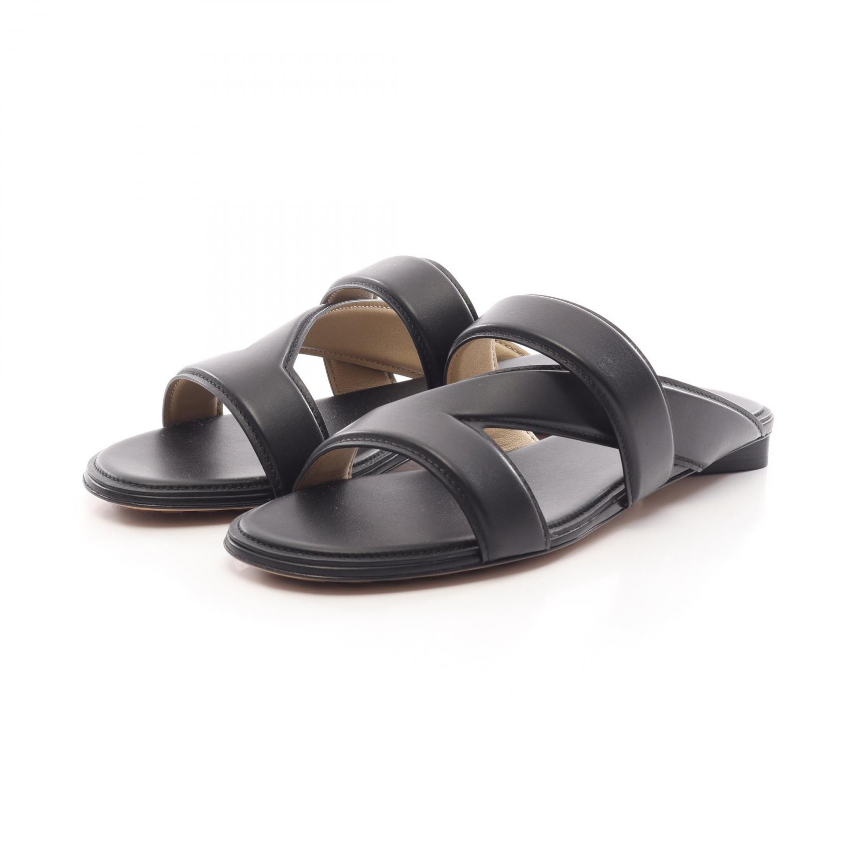 ボッテガヴェネタ BOTTEGA VENETA サンダル 靴 レザー レディース ブラック系 【中古】