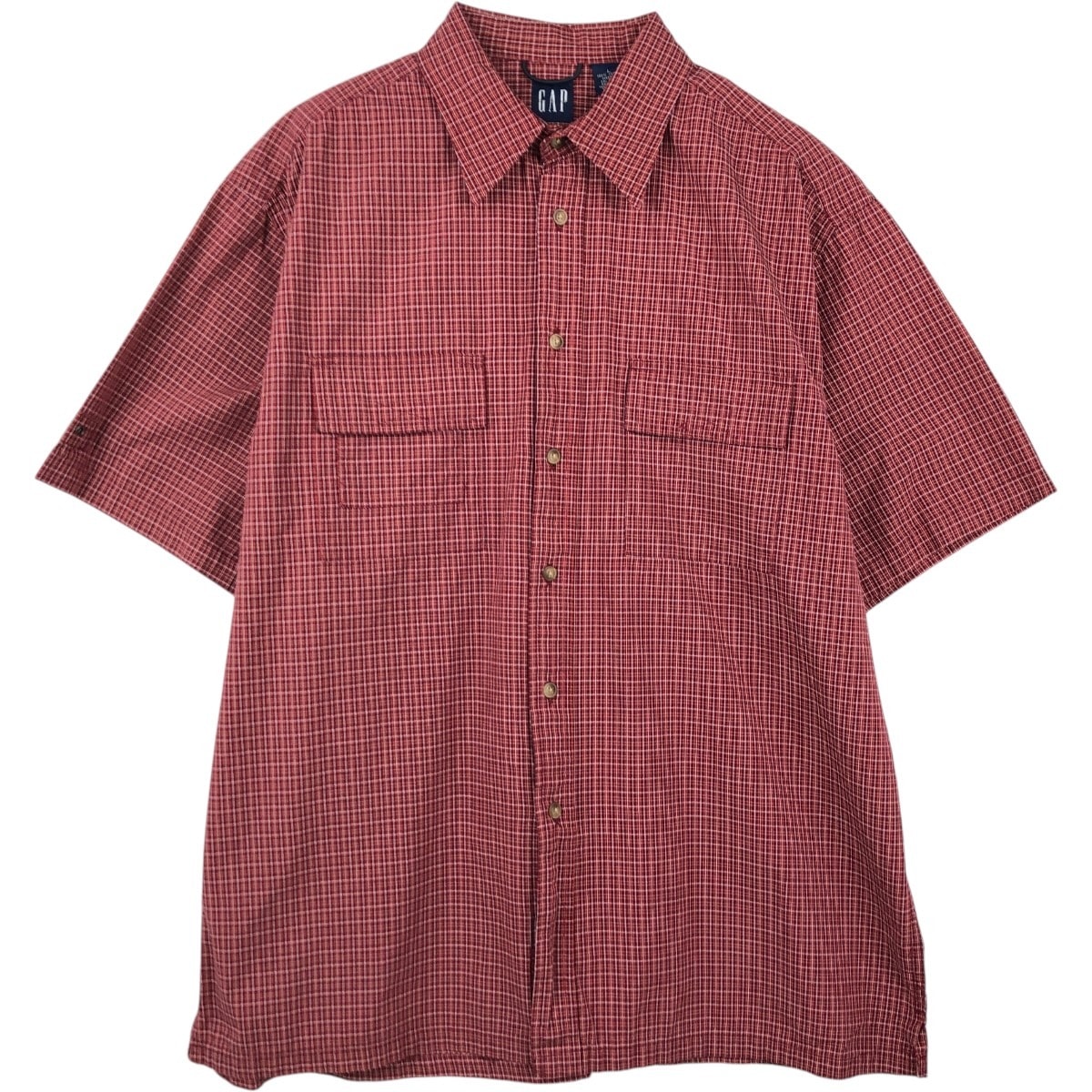 古着 90年代 ギャップ GAP オールドギャップ 半袖 コットン チェックシャツ ボックスシャツ メンズL相当 ヴィンテージ/eaa657974