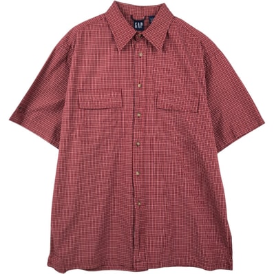 古着 90年代 ギャップ GAP オールドギャップ 半袖 コットン チェックシャツ ボックスシャツ メンズL相当 ヴィンテージ/eaa657974