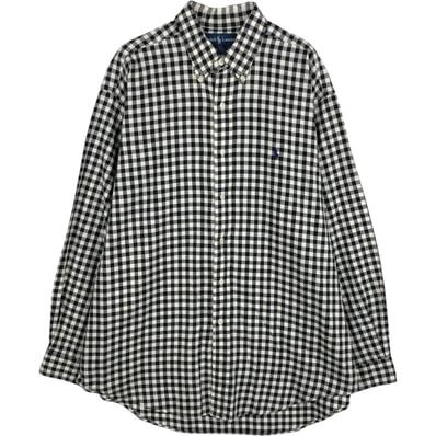 古着 ラルフローレン Ralph Lauren BLAKE チェッカーフラッグ 長袖 ボタンダウンチェックシャツ メンズL相当/eaa650107