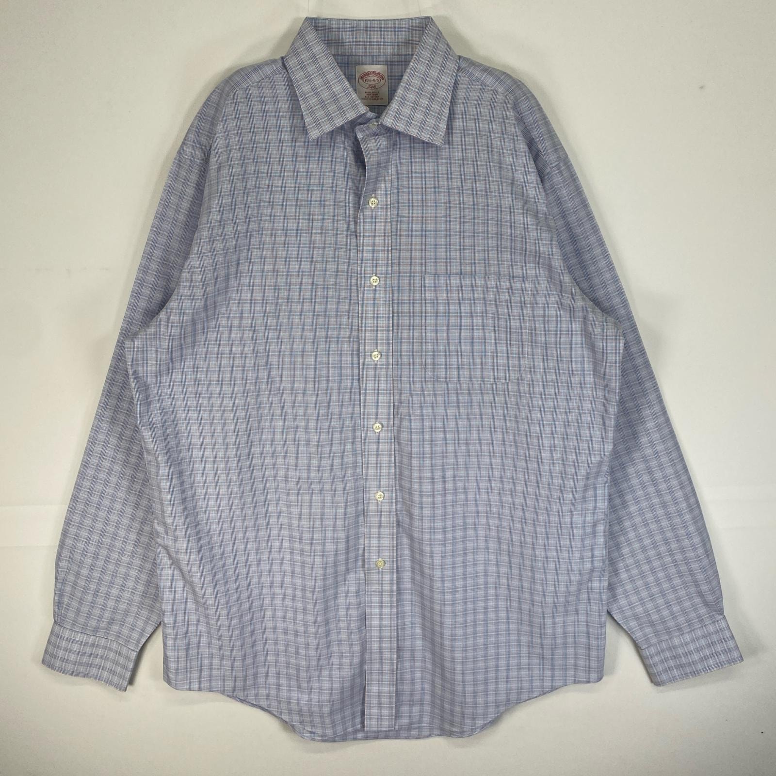 古着 ブルックスブラザーズ Brooks Brothers 長袖シャツ チェック 胸ポケット 346 55161 ブルー系 マルチカラー メンズ
