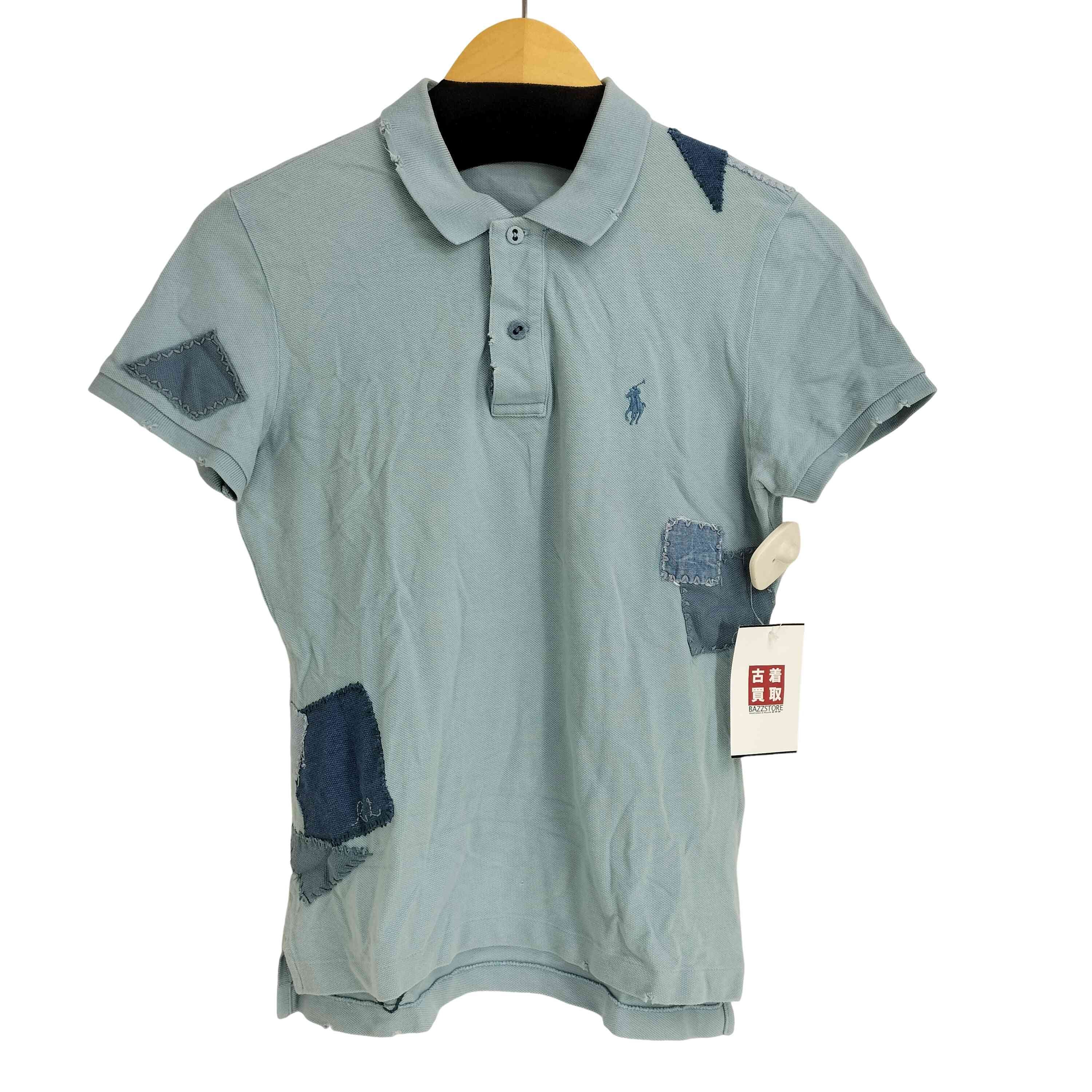 90-00S THE SKINNY POLO スモールポニー刺繍パッチワークダメージデザイン S/S ポロシャツ【1143351470913】