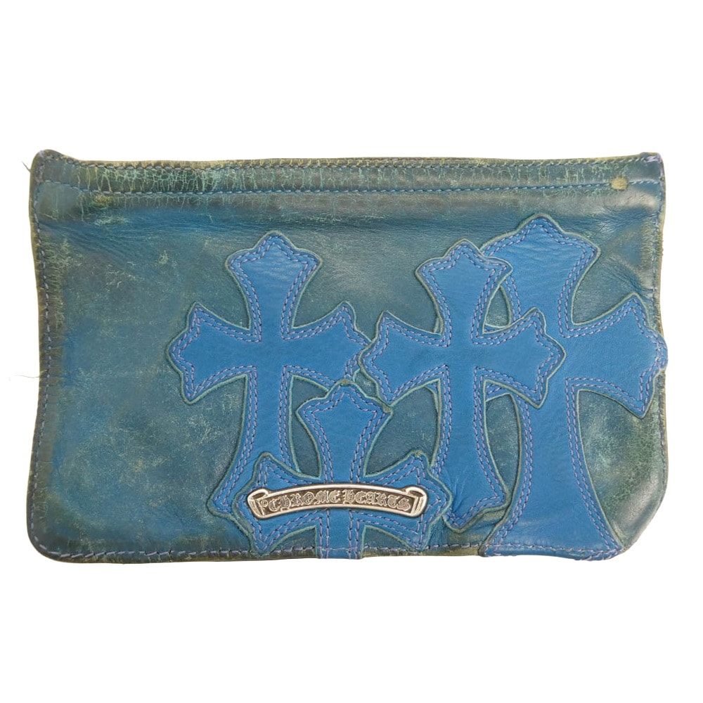 CHROME HEARTS クロムハーツ(原本有) ZPR CHNG PURSE #2 NULTY チェンジパース セメタリー クロスパッチ ダガージップ コインケース ブルー系【中古】