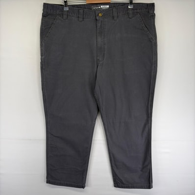 古着 カーハート Carhartt ダック パンツ ツールポケット ジッパーフライ ワンポイントロゴ ワークパンツ w44 L30 グレー系 メンズ
