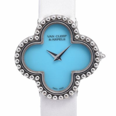 ヴァンクリーフ&アーペル Van Cleef & Arpels 336574 ヴィンテージ アルハンブラ ターコイズ クォーツ レディース 美品 箱付き C#149641