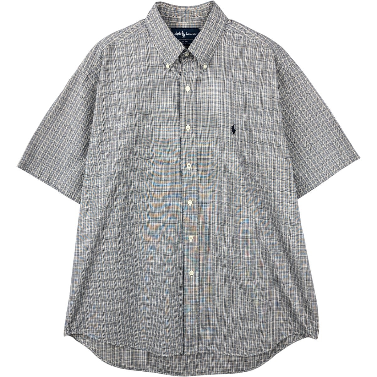 古着 ラルフローレン Ralph Lauren BLAKE チェック柄 ガンクラブチェック 半袖 ボタンダウン チェックシャツ メンズL相当/eaa658030
