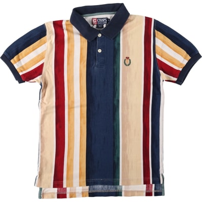 古着 ラルフローレン Ralph Lauren CHAPS チャップス マルチストライプ 半袖 ストライプ ポロシャツ メンズS相当/eaa644689