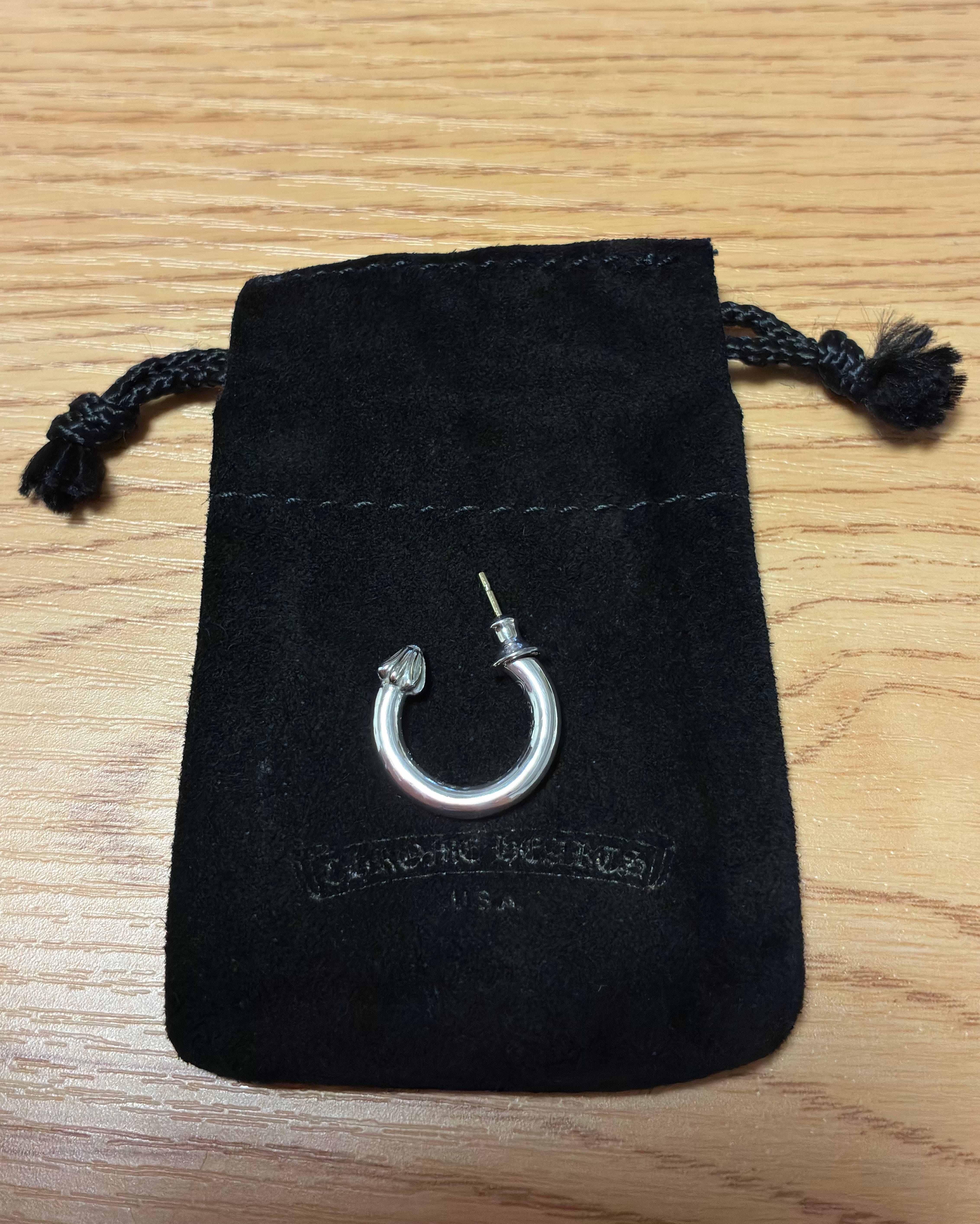 Chrome Hearts Hoop Plain Earrings "Silver"