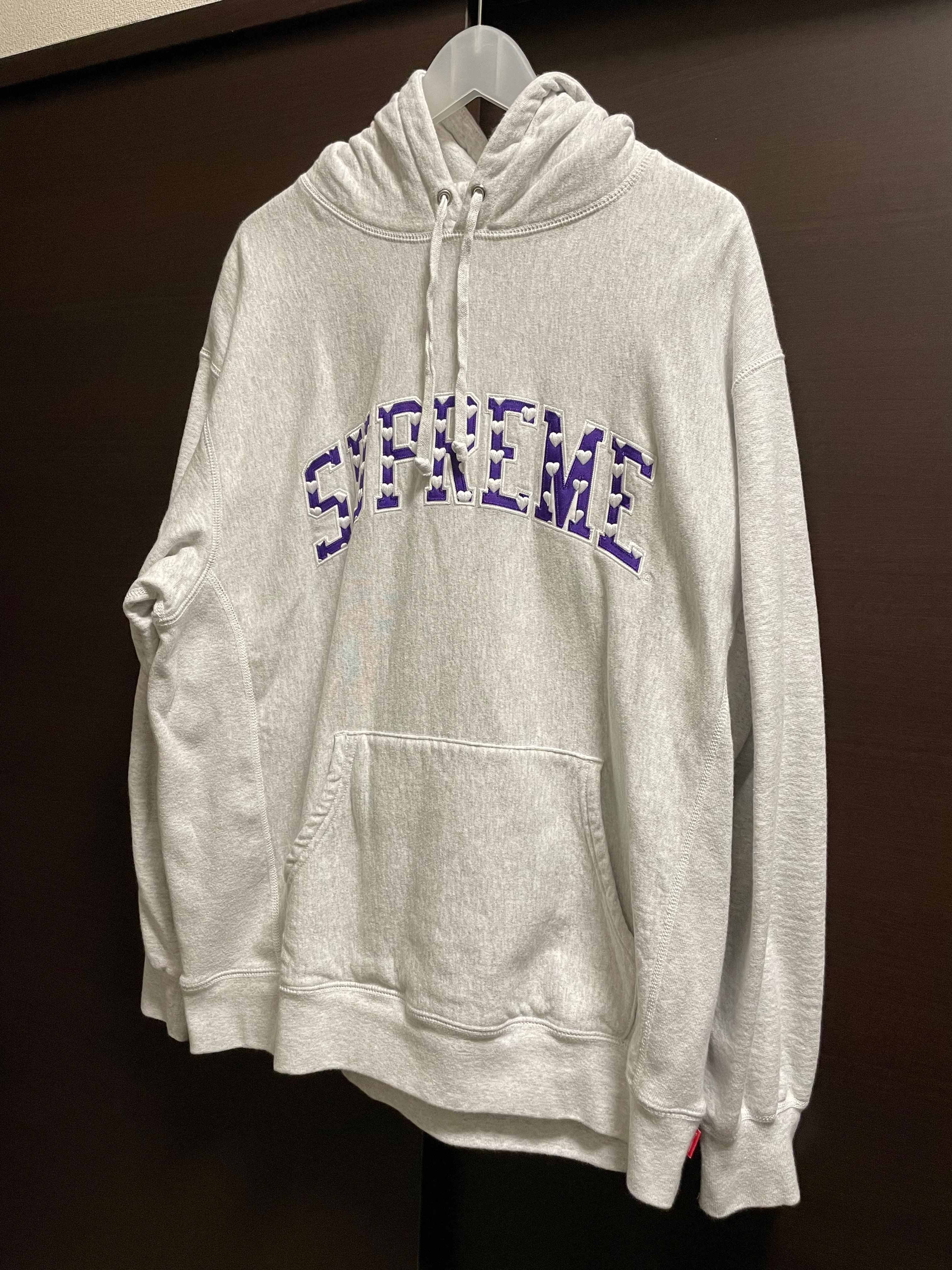 Supreme Hearts Arc Hooded Sweatshirt "Grey" (21SS)