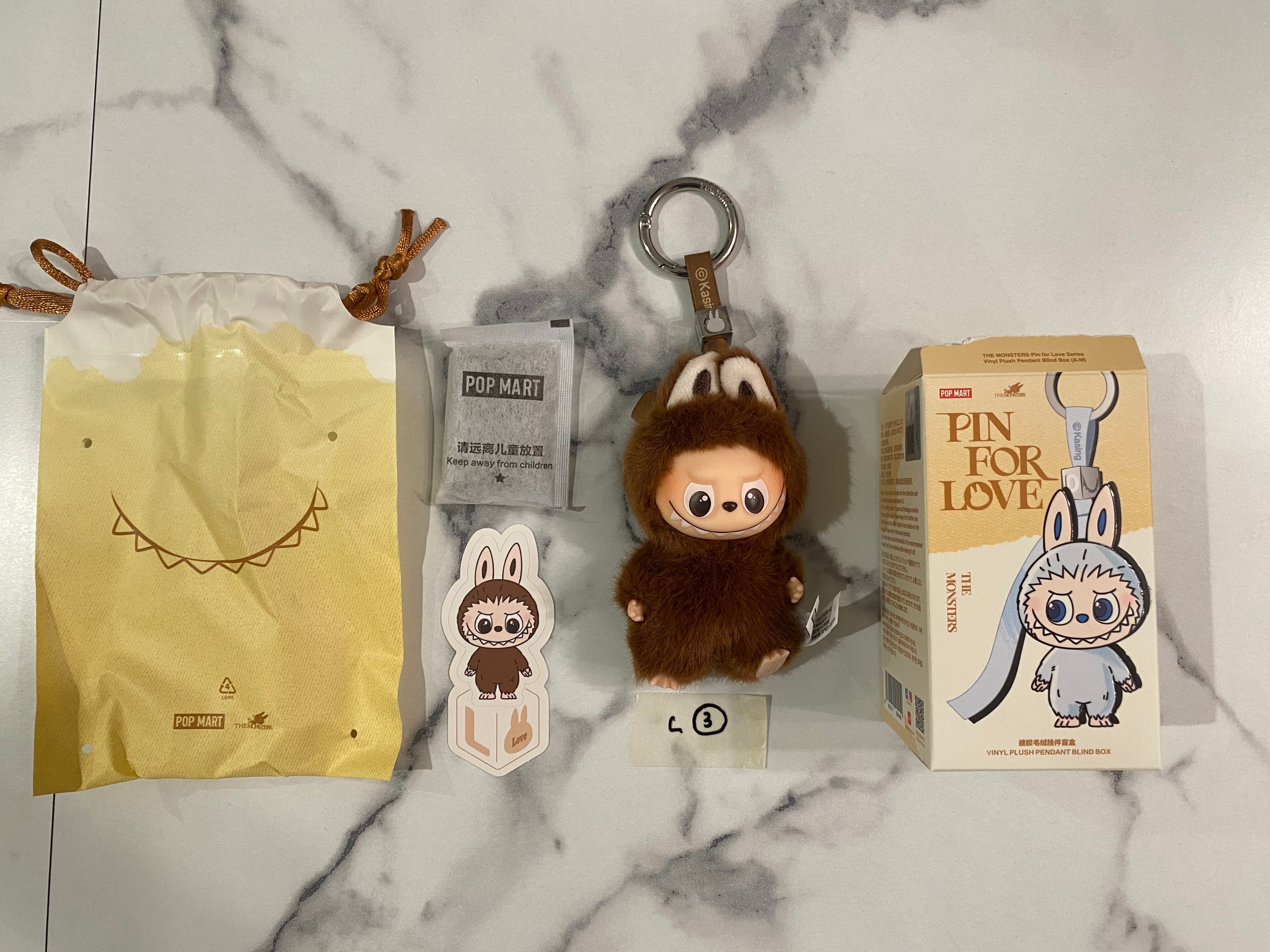 POP MART THE MONSTERS (LABUBU) Pin for Love Series-Vinyl Plush Pendant (A-M) L